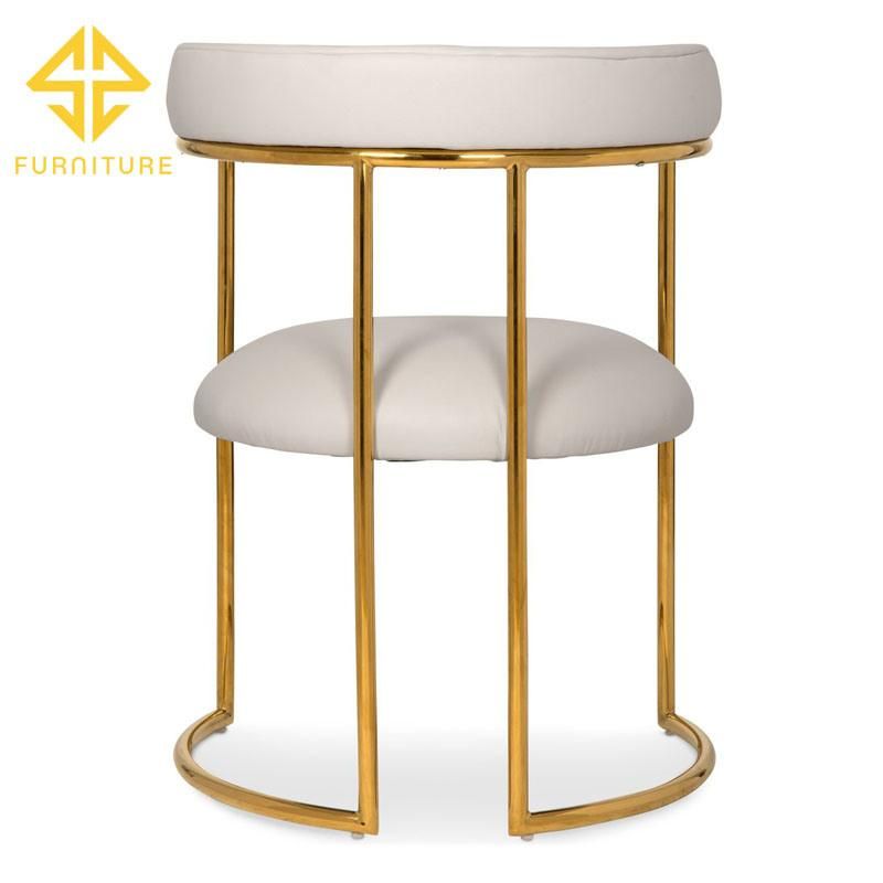 Hotel Event Gold Stainless Steel Leisure Fabric Velvet Dining Chair