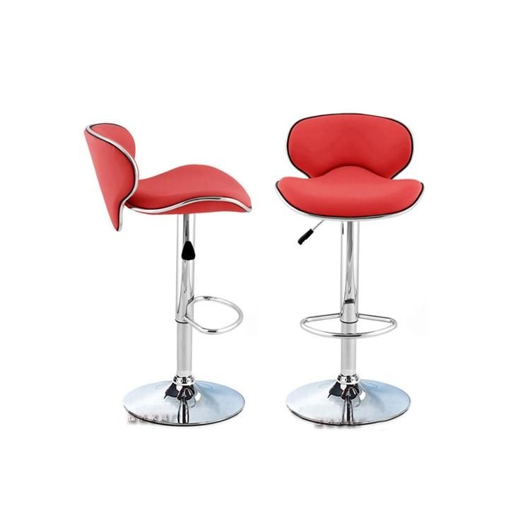 Modern PU Leather Adjustable Bar Stools with Back, Set of 2, Counter High Swivel Bar Stool with Footrest