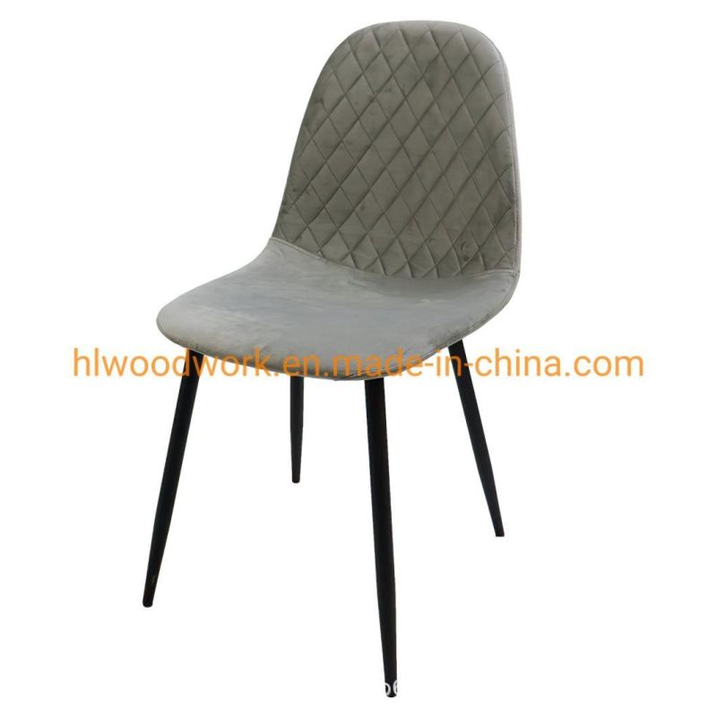 High Quality Chaise Salon De Beaute Modern Luxury Restaurant Banquet High Back Silver Stainless Steel Leg Velvet/Leather Dining Armless Chair