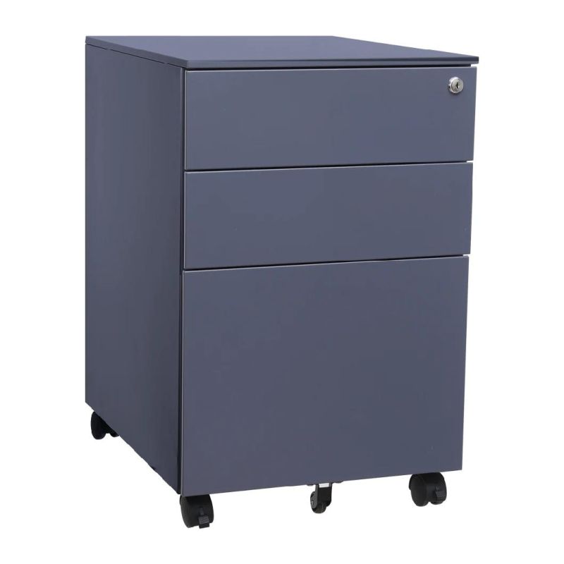 Movable Steel Metal 3 Drawer Colorful Steel Mobile Storage File Cabinet with Wheels