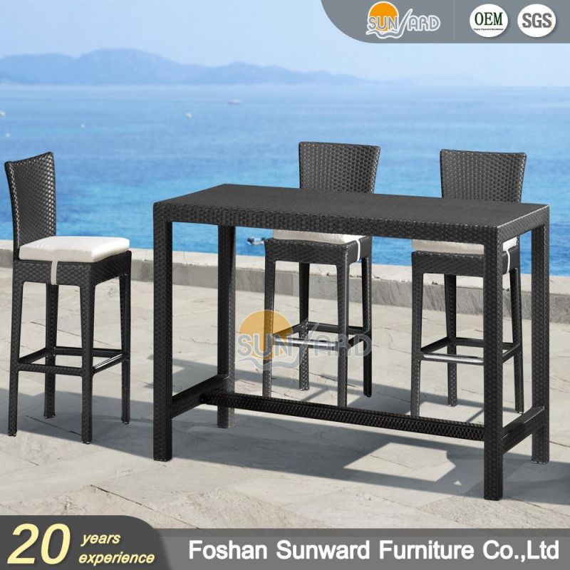 Wholesale Outdoor Garden Hotel Home Resort Villa Project Patio Chinese Customized Leisure Aluminum Outdoor Woven PE Rattan Wicker Bistro Pub Bar Furniture