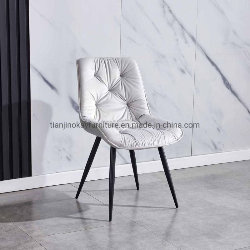 Furniture Modern Design Restaurant Light Grey Velvet Leisure Fabric Dining Room Chair Dining Chair Table Sets