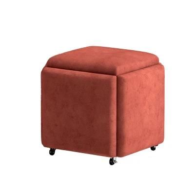 Modern Living Room Furniture Leather Stool Economical Folding Magic Cube Combinat Ottoman Pouf