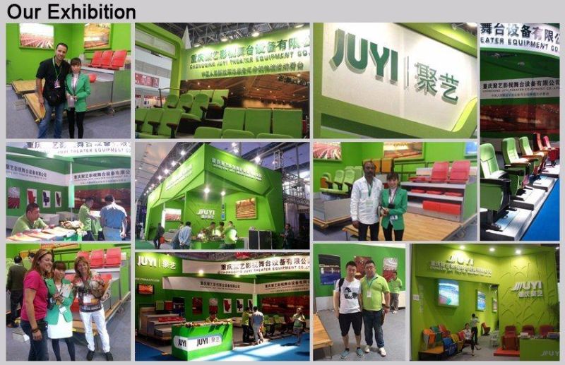 Jy-715 High Quality Fabric Tip-up Basketball Used Stadium Bleachers Steel Leg Platform Plastic Seat Portable China Supplier Gym