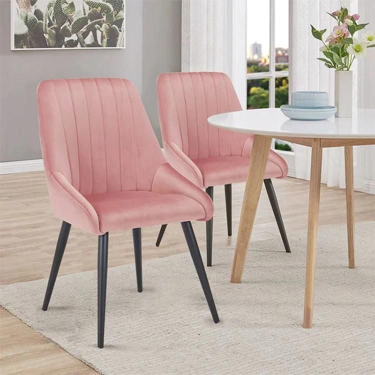 Velvet Chairs Dining Chair Multiple Color Modern Style Velvet Nordic Chairs for Dining Rooms Sillas Metal Leg Upholstery Fabric Modern Velvet Chair