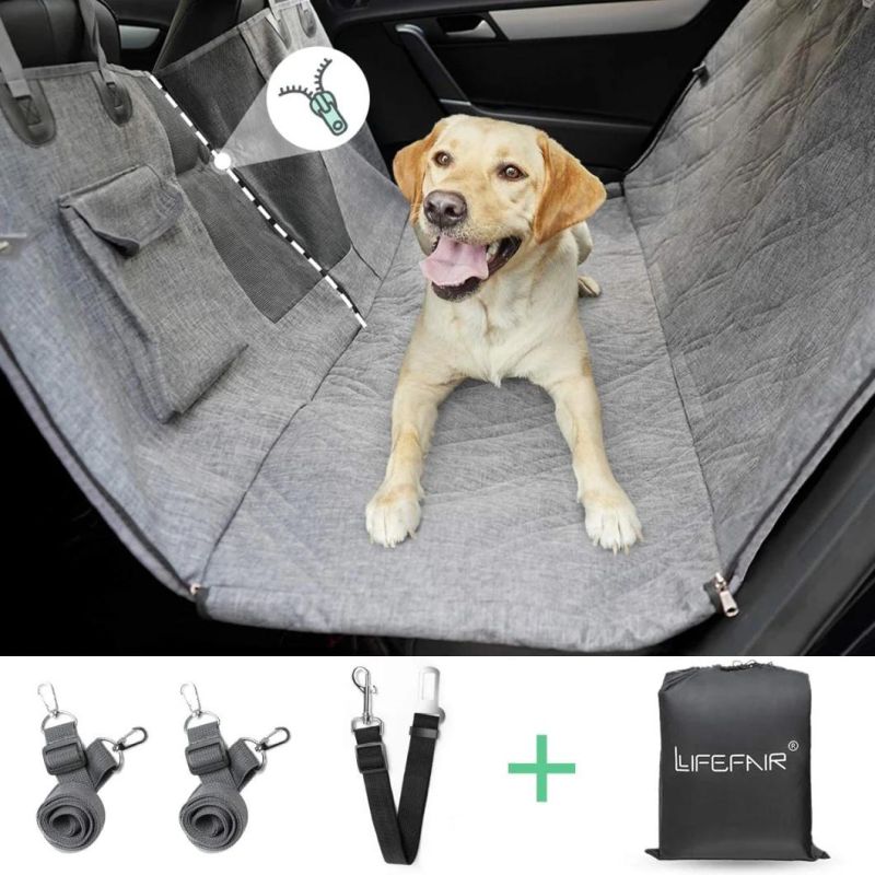 Car Seat Cover for Dog, Pet Seat Cover Hammock with Mesh Window and Side Flaps, Dog Car Seat Waterproof 900d Heavy Duty Fabric Scratch Proof for Car Trucks