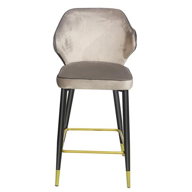 Nordic Design Plush Bar Chair Velvet Fabric Chair