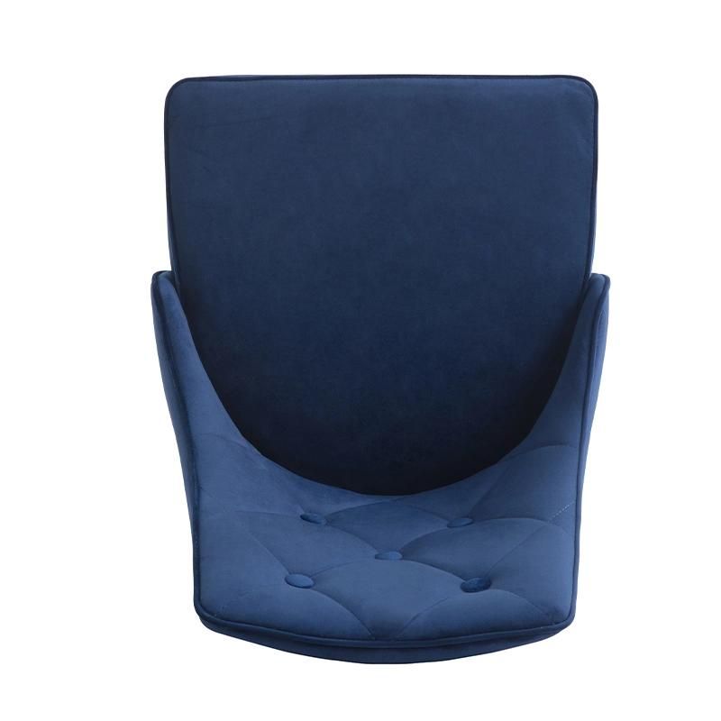 Outdoor Furniture Blue Velvet Dining Chair with Metal Velvet for Living Room Sofas