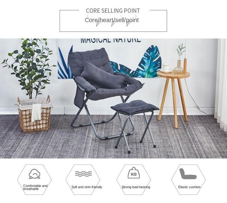 Office Simple Cloth Chair Lazy Sofa Chair Foldable Living Room Single Sofa Chair Leisure Chair Spot Supply