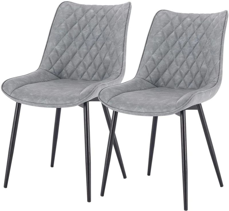 Wholesale Modern Chairs Living Room Chair Leisure Cheap Price Hot Sale Home Furniture Modern Gray Velvet Fabric Dining Chair with Metal Legs