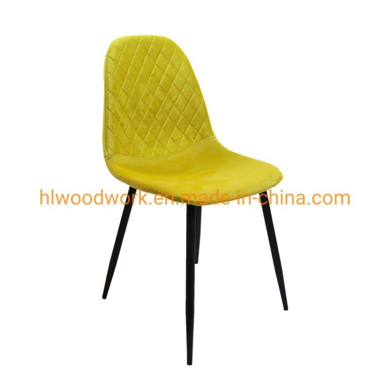 Fabric Dining Leisure Chair Modern Chairs Living Room Chaise Yellow Velvet Tufted Dining Chairs Customized Design Hotel Home Furniture Kitchen Dining Chair