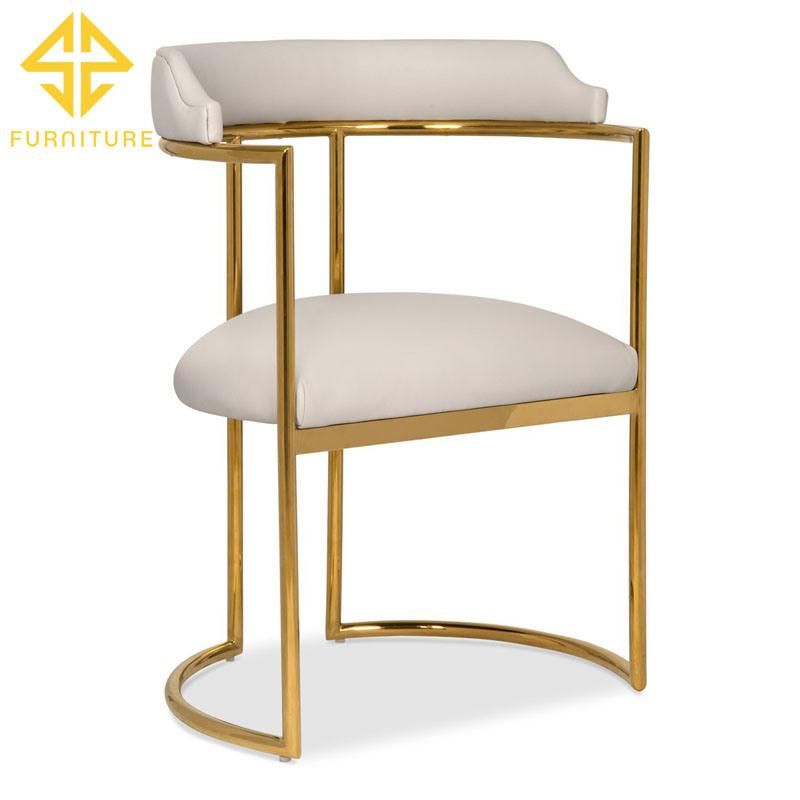 Hotel Event Gold Stainless Steel Leisure Fabric Velvet Dining Chair