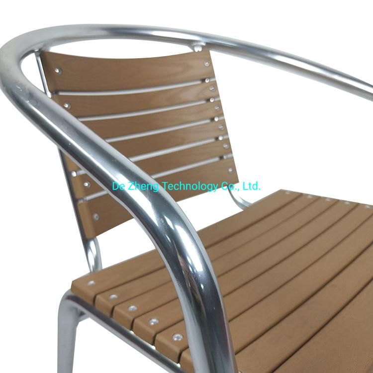 Waterproof Factory Wholesale Commercial Aluminum Garden Dining Outdoor Wood Chair