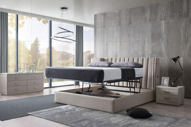 European Bedroom Furniture Luxury Modern Bed Wall Bed Gc1807