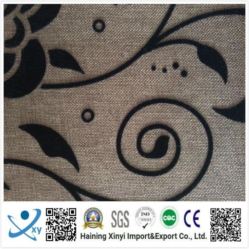 100% Polyester Upholstery Sofa Fabric Flocking Upholstery Fabric