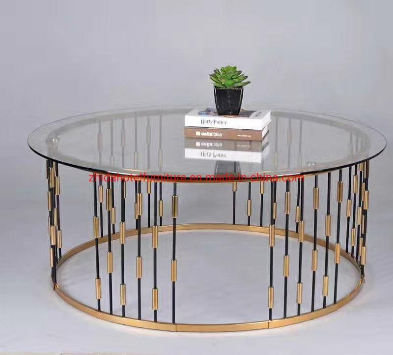 Hotel Stainless Steel Round Coffee Table Living Room Furniture Tea Table