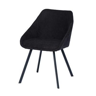 Nordic Style Modern Comfortable Padded Seat Velvet Armchair Fabric Dining Chair