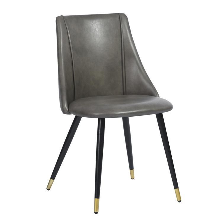 Simple Hotel Luxury Design Furniture Metal Legs Velvet Fabric Leisure Dining Chair