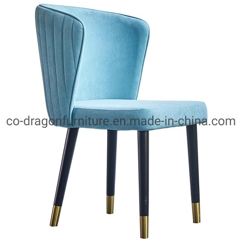 Hot Sale Europe Style Metal Legs Fabric Leather Dining Chair