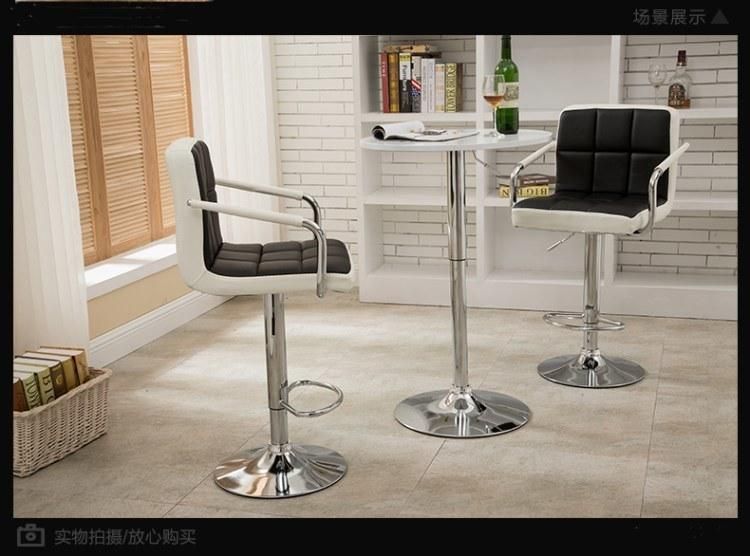 2021 Hot Sale Sillas De Bar Restaurant Chair Bar Stool PU Leather Swivel Bar Chair with Armrest