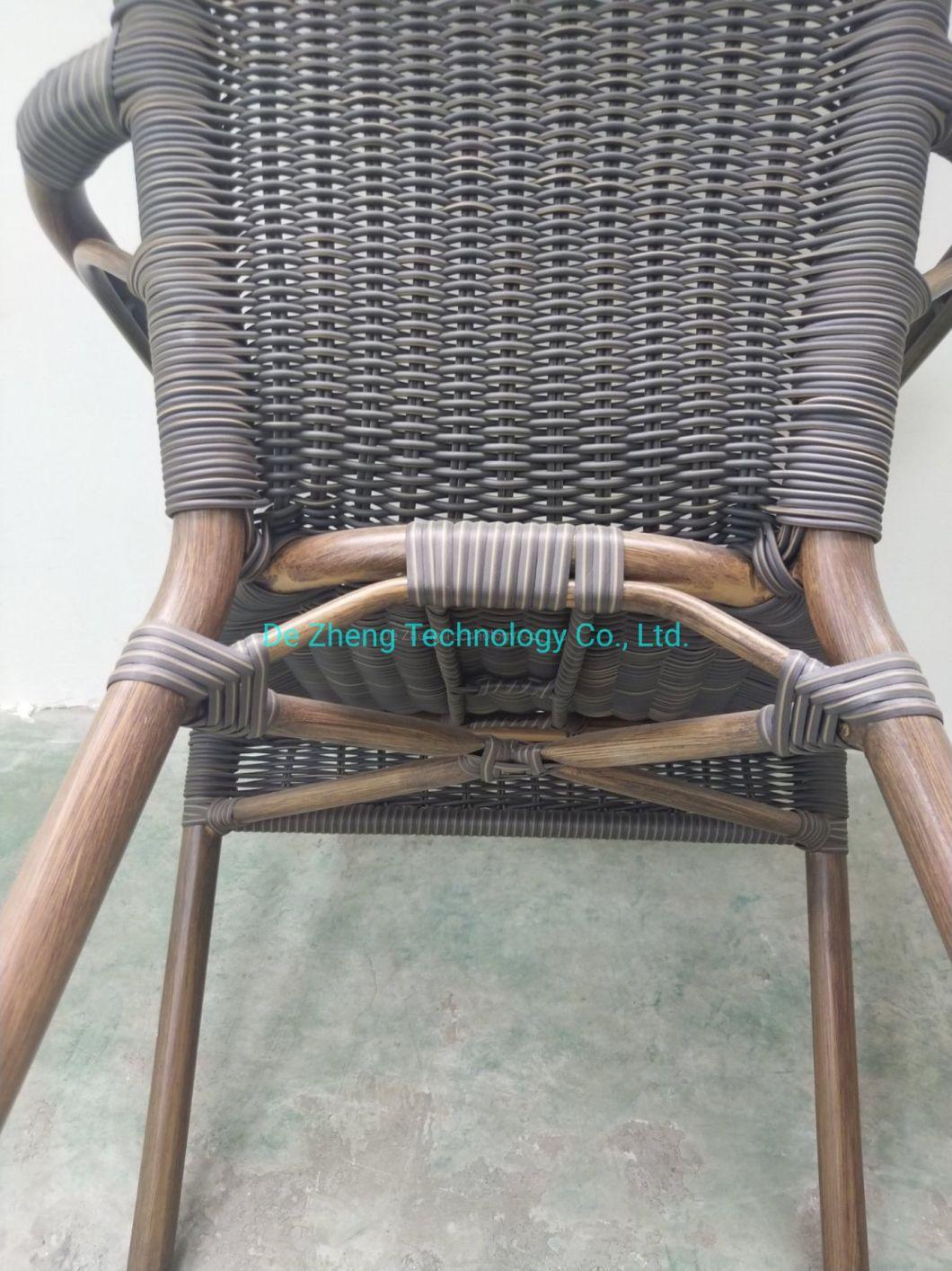 European Style UV Resistant High Back Outdoor PE Rattan Chair for Restaurant Hotel