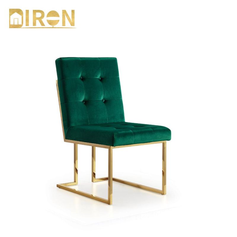 2022 Modern Simple Design Gold Metal Stainless Steel Dining Chair