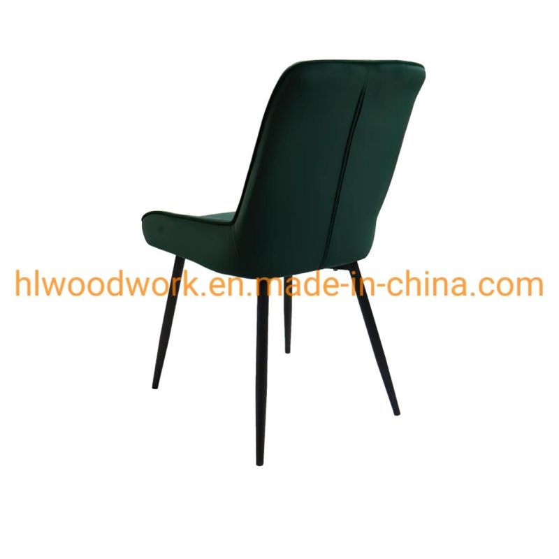 Home Furniture Hotel Luxury Soft Back Velvet Fabric Dining Chair with Metal Legs Soft Velvet Seat for Lounge Dining Kitchen Chair