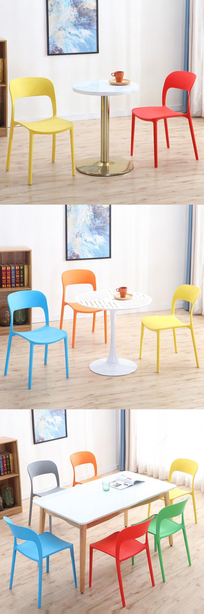 Modern Durable and Strong Dining Chair Plastic Chairs Stacking for Sale