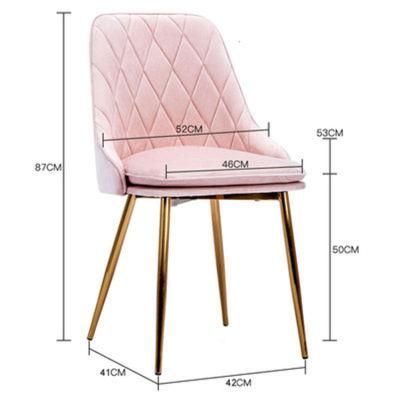 MID Century Modern Metal Leg Dinner Chair Furniture Fabric Velvet Restaurant Chair New Style Colorful Cheap Price Velvet Dining Chair
