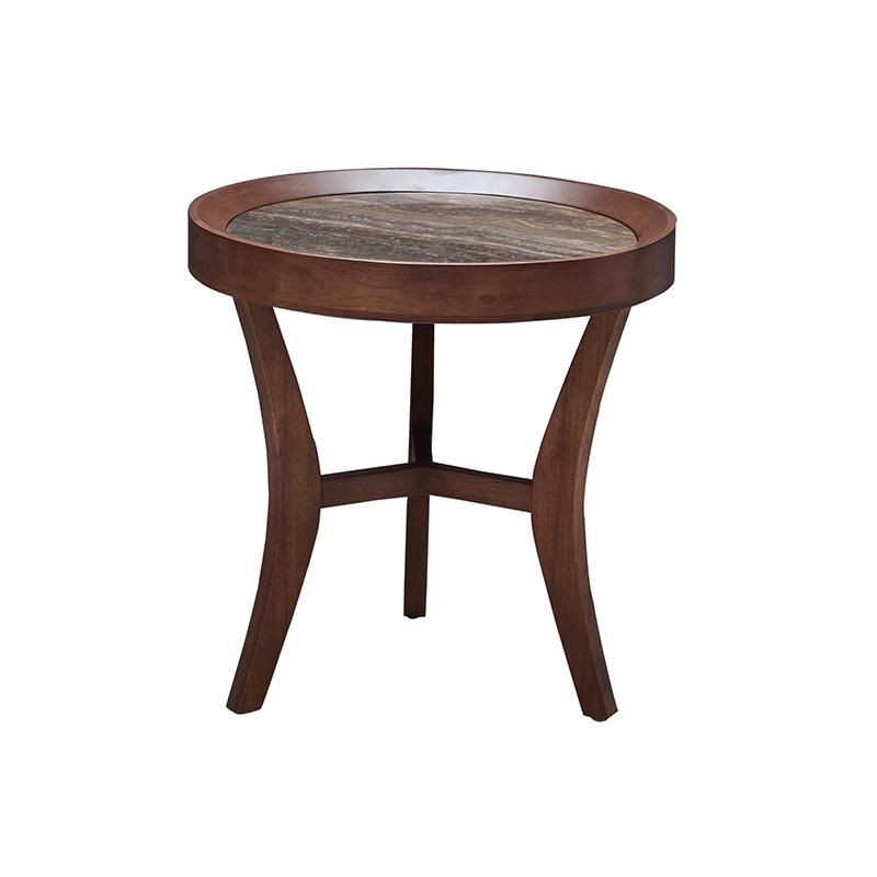 Hot Selling Most Popular New Design Modern Walnut Solid Wood Round Coffee Tea Side Table Home Living Room Furniture From Foshan