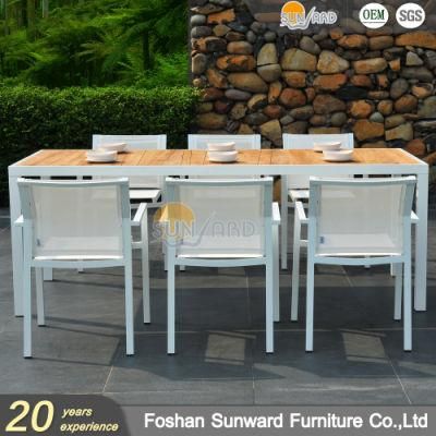 Customized Garden Resort Hotel Outdoor Leisure Patio Dining Aluminum Balcony Bamboo Chair and Table Furniture