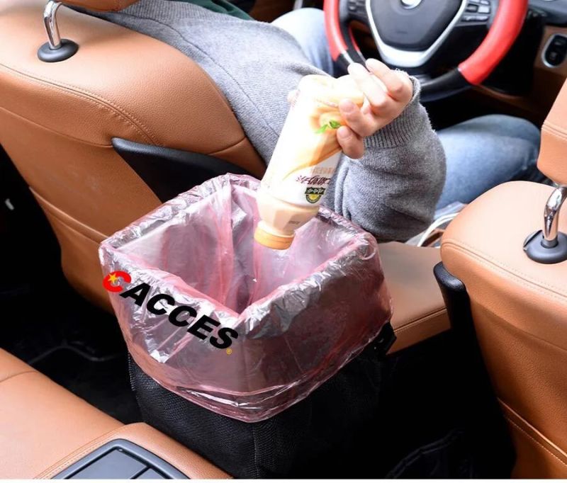 Car Bin with Lid,Car Trash Can,Foldable Car Trash Bag with Leakproof Interior Liner Storage Pocket,Car Storage,Garbage Can Adjustable Straps SUV/Car Accessories