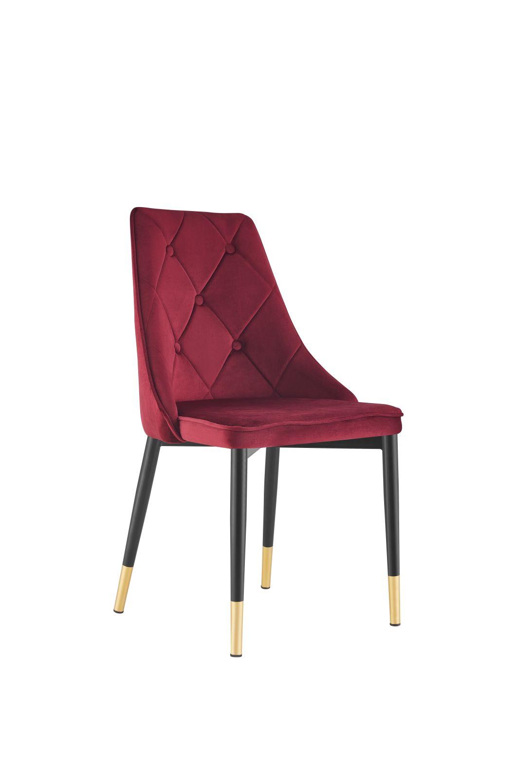 China Wholesale Modern Home Furniture Restaurant Velvet Upholstered Dining Chairs for UK Market