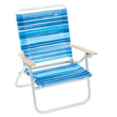 Hot Selling Foldable Beach Chair with Back Holder and Low Seat with or Without Pillow