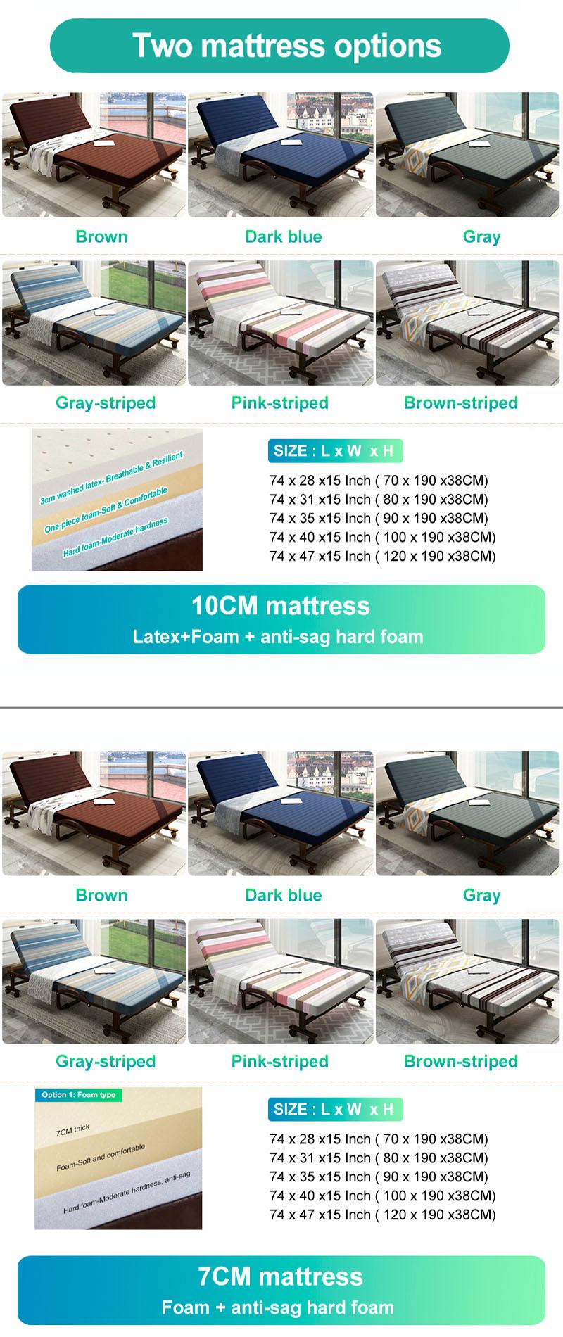 Wholesale Folding Bed Easy to Receive Furniture Metal Frame Swivel with 2 Cranks