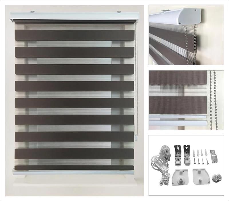 100% Polyester Fabric Manual Blackout Shade Roller Blinds Blackout Zebra Blinds