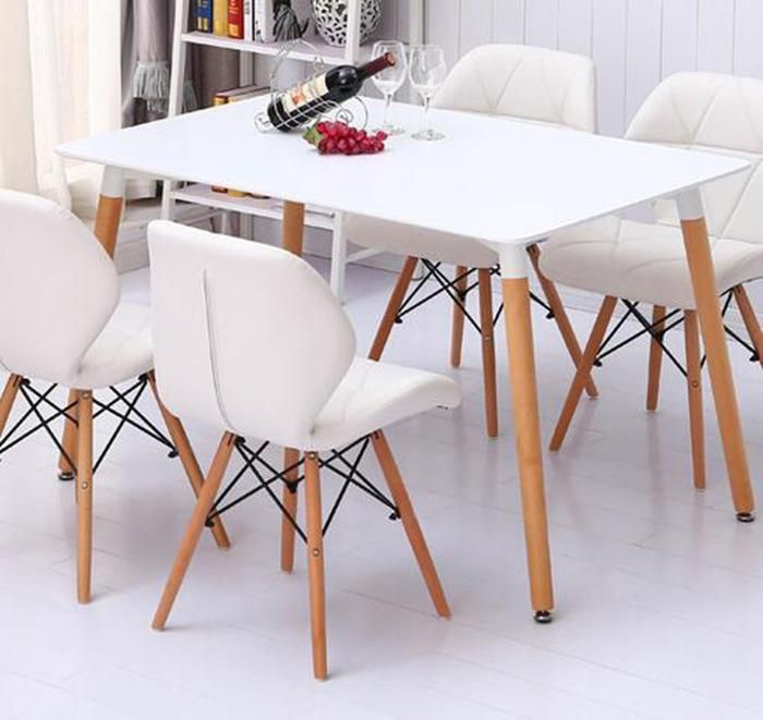 2020 Modern Design Cheap Home Furniture PU Leather Dining Room Chairs Beech Wood Legs Colorful Fabric Dining Chair