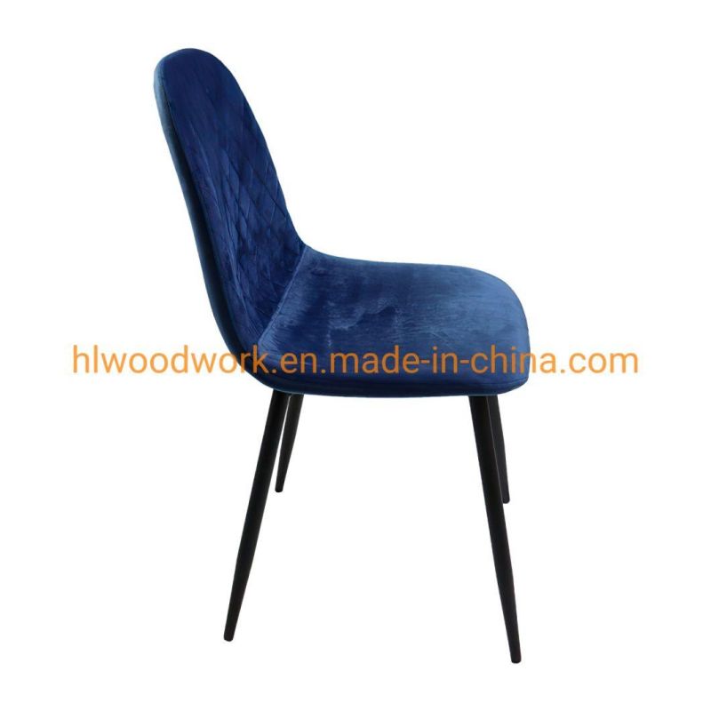 Modern Dining Room Chair Furniture Custom Color Antique Velvet Fabric Dining Chairs Black Metal Leg Dining Room Chair for Home Furniture Dining Chair