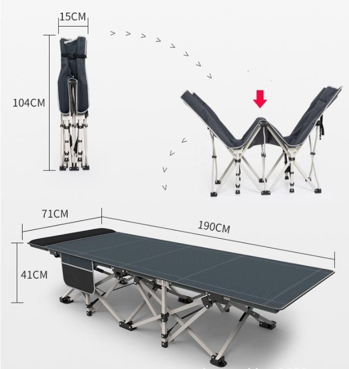 Practical Brand Hospital Single Metal Folding Bed for Outdoors