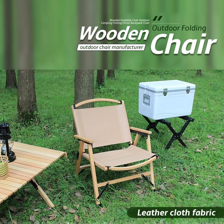 Outdoor Comfortable Leather Beech Wood Kermit Chair for Picnic Garden