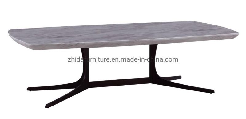 Rectangle Long Artificial Marble Center Coffee Table for Hotel Living Room