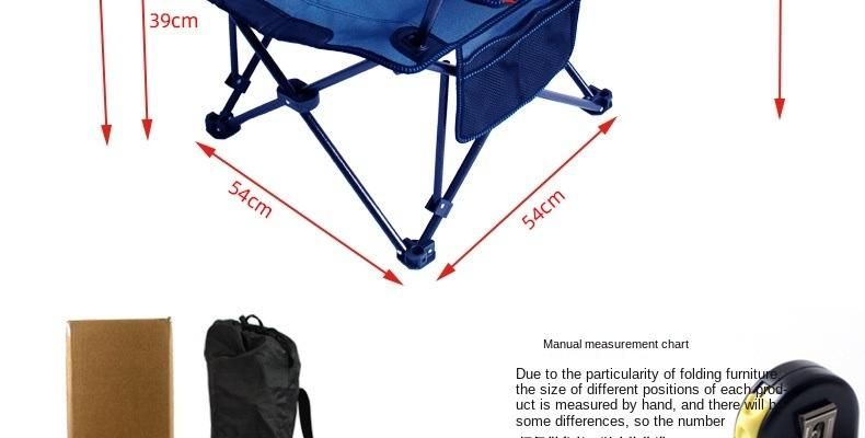 Sitting and Lying Dual-Purpose Folding Chair Outdoor Leisure Folding Recliner Portable Camping Fishing Chair Lunch Chair