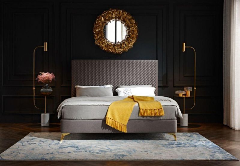 Modern Italian Brand Design Bedroom Furniture Fabric 1.5m 1.8m King Queen Size Bed Set Velvet Bed Frame Luxury Bed