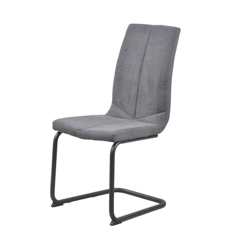 High Back Luxury Gray Z Shape Industrial Fabric Dining Chair