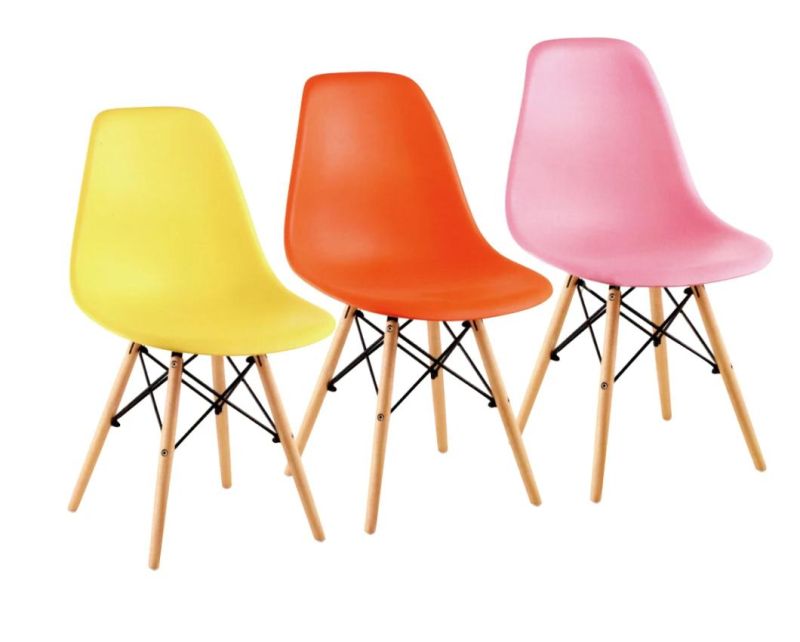 Best Seller Plastic Material French Nordic Scandinavian Wooden Dining Chairs for Home Furniture