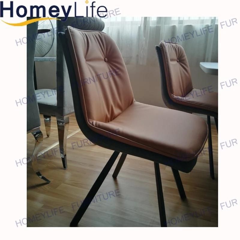 Modern Antique Hardware Dining Chair Dining Furniture with PU Cushion