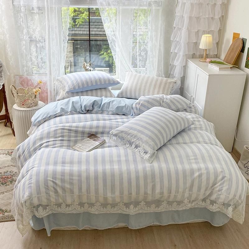 Bedspread Coverlets Home Textile Fabric Bed Linen Bed Sheet Quilt Hotel Bedding Set Pillow Case Bed Lace Cotton Bedsheet Duvet Covers