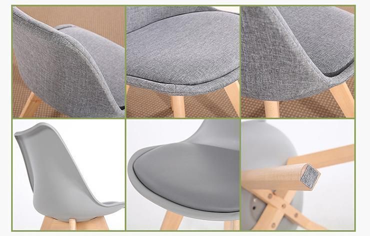 Styling Cafe Dinner Chair Fabric Upholstery Tulip Dining Chairs