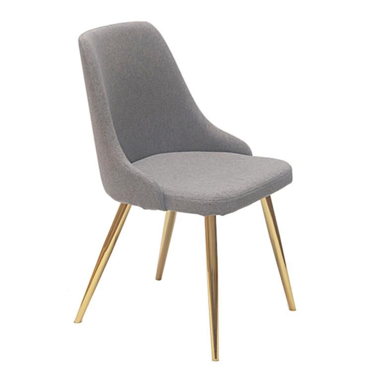 Factory Modern High Quality Custom Metal Leg Fabric Velvet Chair Dining Room