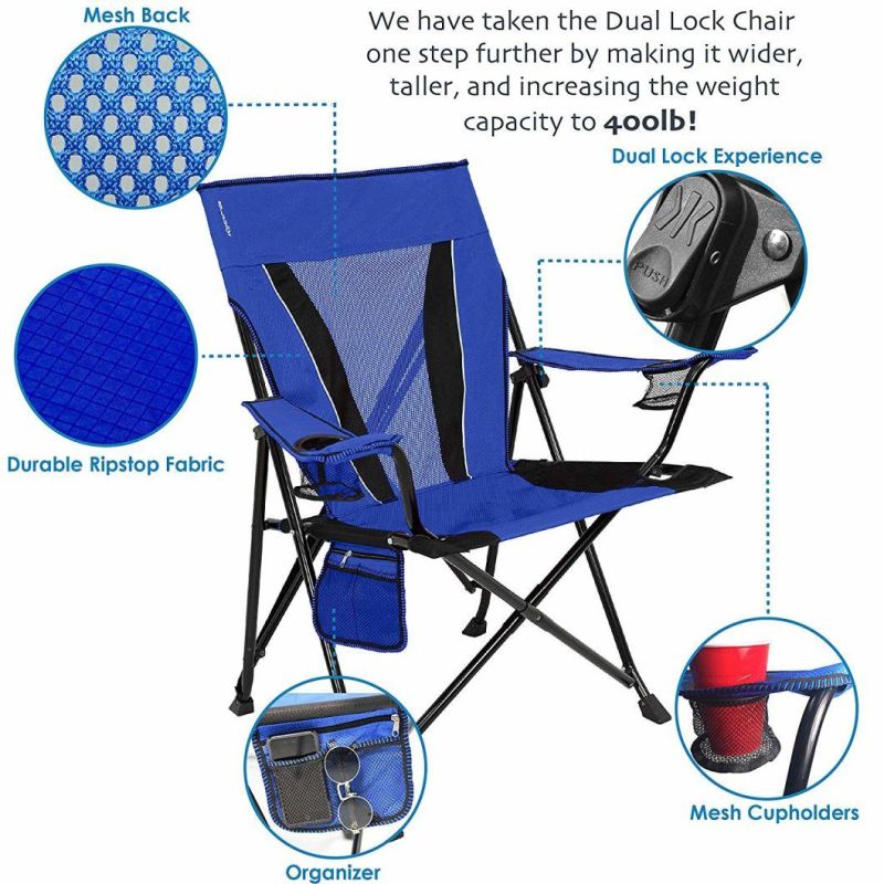 Camping Quad Chair Smooth Armrest 1200d Oxford Fabric Aluminum Frame